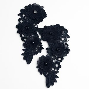 🖤 Black 3D Floral Applique Patch – Only 10 QAR Each!