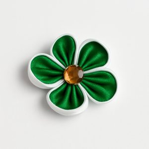 🌿 Green Satin Flower Applique