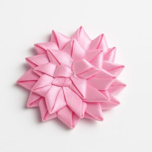 🌸 Pink Satin Layered Flower Applique
