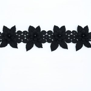 🌹 Black Floral Lace Border